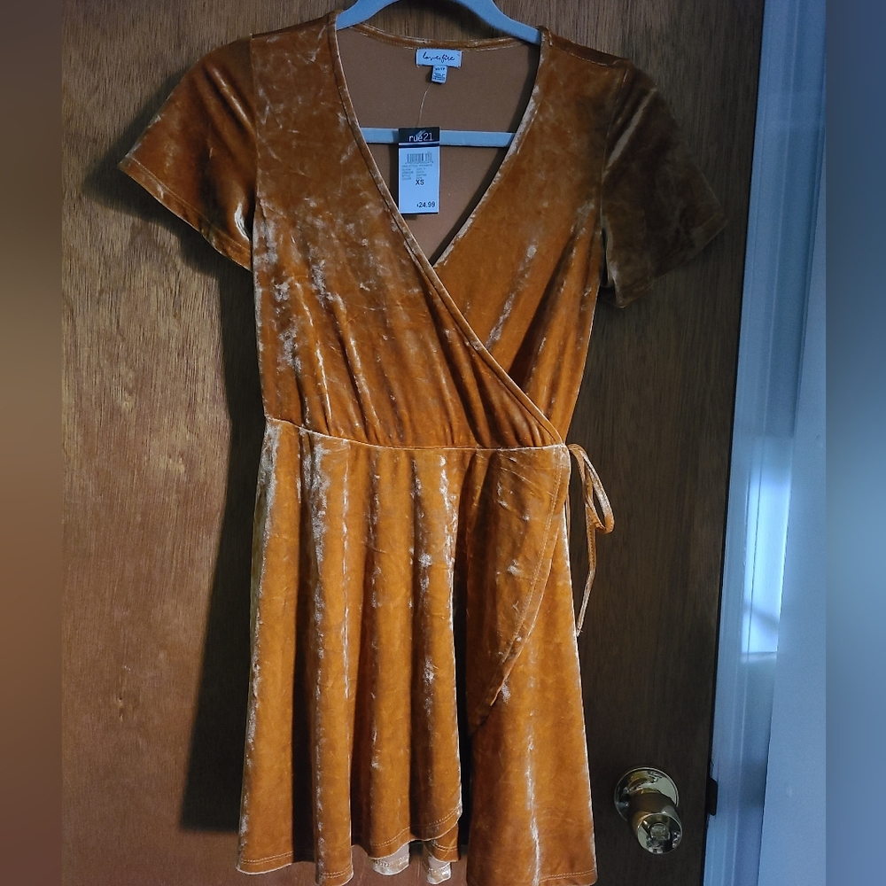 Gold Velvet Dress